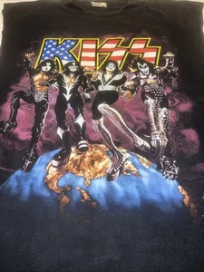 Vintage Kiss Alive Worldwide Tour 90's Men's Black Sz XL T-shirt Single Stitch - Picture 1 of 8