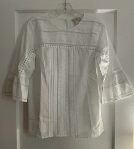 Blusa pullover tunica donna loft outlet bianco cotone taglia S - Foto 1 di 3