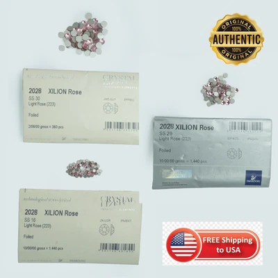 Swarovski Light Rose 223 Flatback Crystal Xilion Rose 2028 SS5-SS30 descontinuado Foto 1 de 4