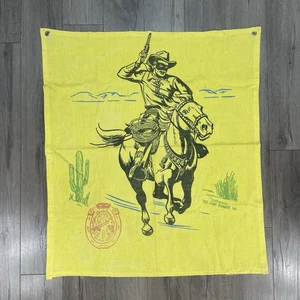 Bandiera Bandiera Bandiera The Lone Ranger Originale Vintage Sigillo Ufficiale 33”x37” Appendiabiti Panno - Foto 1 di 14