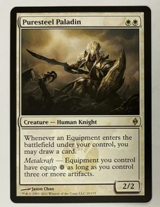 MTG Puresteel Paladin - New Phyrexia - Rare - Magic the Gathering - Picture 1 of 2