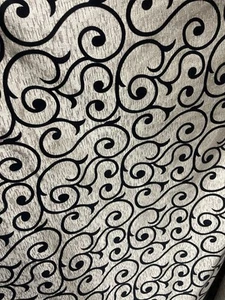 Upholstery Chenille Drapery home fabric the yard 56" Wide Black / Taupe - Picture 1 of 4