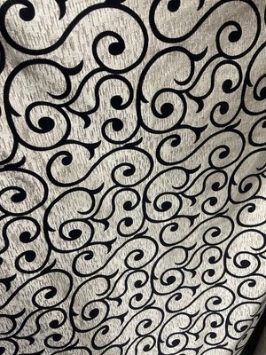 Tapicería Chenille Cortinas Hogar Tela El Patio 56" Ancho Negro/Topo Foto 1 de 4