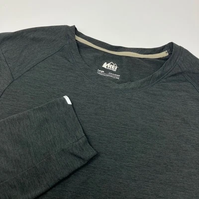 Мужская футболка REI Co-op большой размер с длинным рукавом темно-серая легкая - Изображение 1 из 4