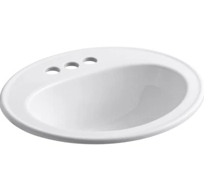 Kohler Pennington 20-1/4" Lavabo de Baño de Caída 3 Agujeros | Blanco | K-2196-4-0 Foto 1 de 4