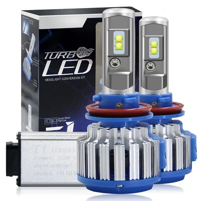 T1 H11 LED Headlight Kit Turbo H8 H9 Fog Lamp High Low Beam Bulb 6000K Chip - Image 1 of 4