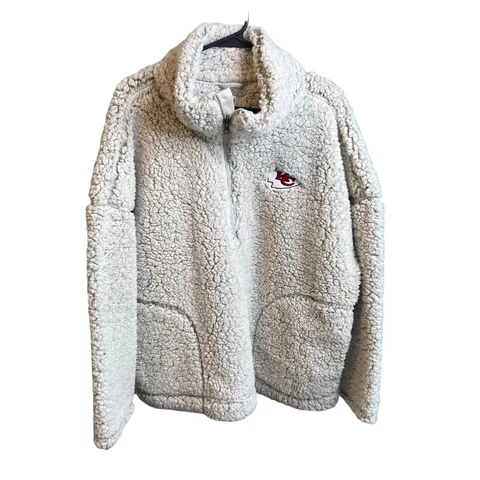 Kansas City Chiefs NFL Team Apparel Women's Quarter-Zip Sherpa Jacket sz XXL Cover