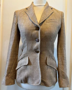 Giacca Blazer Ralph Lauren Donna Tweed Lino Equitazione Regno Unito 6 US 2 Made in Italy - Foto 1 di 12