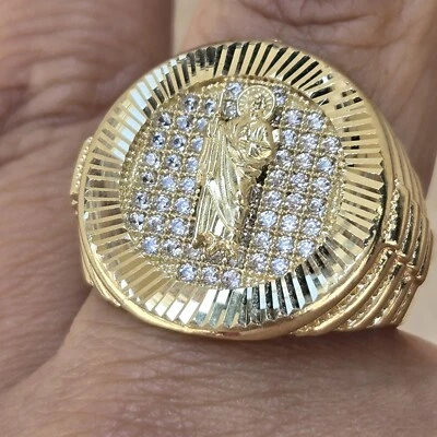 Кольцо Big Mans из чистого 14-каратного желтого золота Saint Jude Judas размер S 12 тяжелое - Изображение 1 из 4