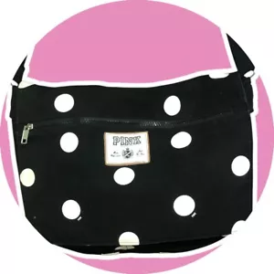 Y2K VTG VICTORIA SECRET PINK POLKA DOT MESSENGER BAG HTF - Picture 1 of 7