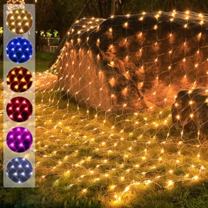 LED Net Mesh Lights Fairy String Curtain Lamp Christmas Wedding Party Decoration - Picture 1 of 51