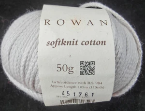 (130 €/kg): 50 g SOFTKNIT COTTON von Rowan, Fb. 586 Silver - Graubeige # 3597 - Bild 1 von 2