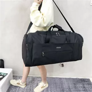 Men's Large Holdall Bag Gym Sports Duffle Bag Canvas Travel Weekend Shoulder Bag - Picture 1 of 12