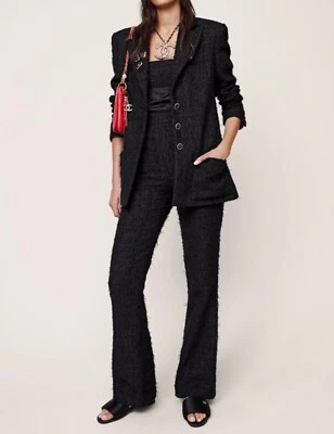 NUEVO CON ETIQUETAS - Conjunto/traje Chanel 22P chaqueta/ablazer y pantalón tweed negro talla 40 Foto 1 de 4