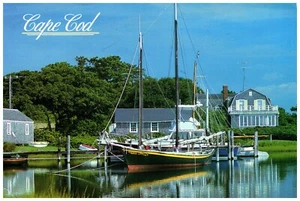 Tranquil Anchorage, Cape Cod, Massachusetts Postkarte gestempelt 1994 - Bild 1 von 2