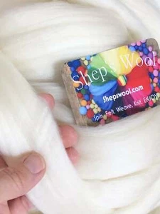 1 lb White Wool Roving, Roving, Spin Fiber, Felting Wool, Shep's Wool Roving - Picture 1 of 12