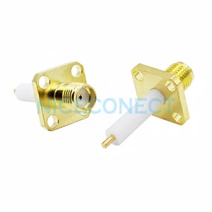 10x SMA Jack Hembra 4 Agujeros Brida Panel Montaje 12mm Dieléctrico y Poste de Soldadura - Imagen 1 de 4