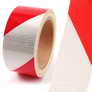 10m Warntafel rot weiß Streifen reflektierende Aufkleber Reflektor selbstklebend - Bild 1 von 1