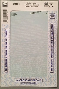 Microscale HO Union Pacific Letters & Numbers White No Outline 90161 - Foto 1 di 1