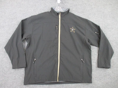 Vanderbilt Commodores Jacket Adult 2XL Black Full Zip Softshell Mens NWT Cover