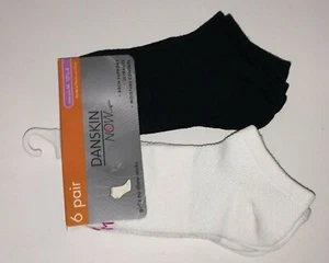 Danskin Now Girls No Show Socks 6 Pairs Size M ( 10.5 - 4 ) Black White New - Picture 1 of 4