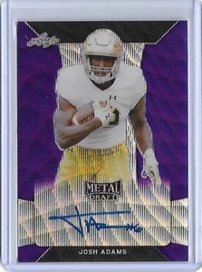 2018 Leaf Metal NFL JOSH ADAMS Purple Wave Prismatic Auto RC 6/15 Eagles RB - Picture 1 of 1