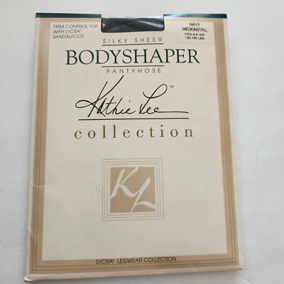 Kathie Lee Bodyshaper Silky Sheer Pantyhose Med/Tall NAVY Control Top  - Image 1 of 4