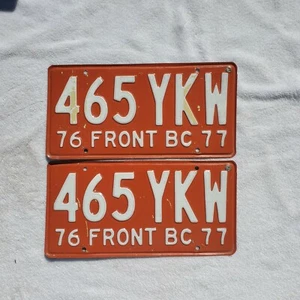 Pair 1976 1977 Baja California License Plates 465 YKW - Picture 1 of 1