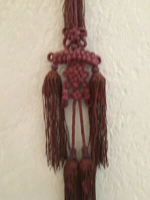  CHINE ANCIEN pompons coton chinois rouge 80cm porte bonheur traditionel TASSEL - Photo 1/4