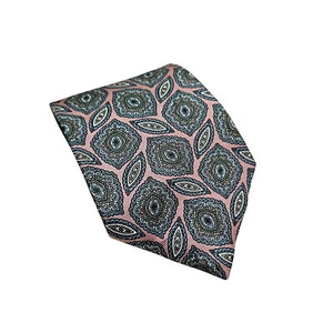 Oscar De La Renta Couture Collection Silk Tie With Geometric Paisley Pattern In - Picture 1 of 4