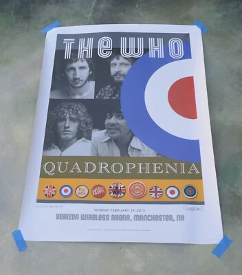 Póster litográfico firmado por The Who Quadrophenia gira 2013 Manchester, NH Foto 1 de 4