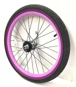 20" Rear Bicycle Purple Wheel Coaster Brake and 2.125" Tire Kids BMX Bike #J95 - Picture 1 of 3