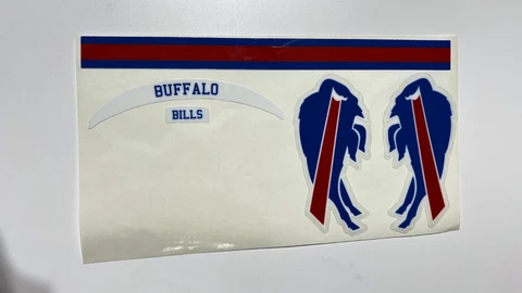 Buffalo Bills Standard Red & Blue Mini Football Helmet Decal Set Cover