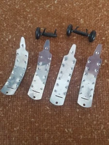 Vintage Big Jim Chrome Silver Flex Arm Muscle Bands x 4 Mattel #4332 - Picture 1 of 2