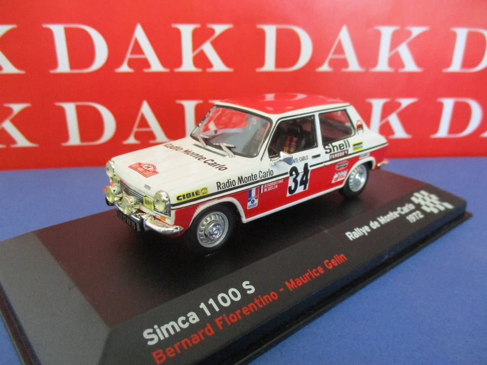Die cast 1/43 Modellino Auto Simca 1100 S Rally Monte Carlo 1972 B. Fiorentino - Immagine 1 di 4
