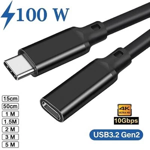 USB 3.2 Type-C Extension Cable USB-C Male to Female Charging 100W 4K 10Gbps 0.5M - Zdjęcie 1 z 9