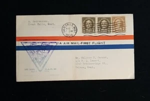 US 1928 CAM 26 Great Falls, MT Back Stamp Air Mail First Flight Cover - Picture 1 of 2