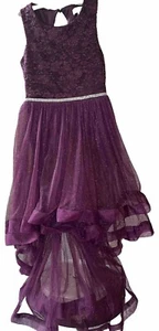 Girls Dress Party Formal Dance Hi Low Layer Rhinestone Gift - Picture 1 of 5