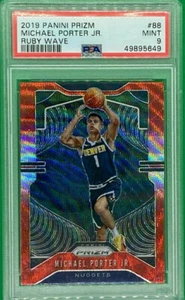 2019 Panini Prizm Michael Porter Jr Ruby Wave #88 PSA 9 MINT Rookie Card RC - Picture 1 of 3
