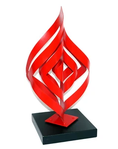 ORIGINAL PAINTED ALUMINUM WITH METAL BASE "Infinity" Signed & Num - Picture 1 of 12