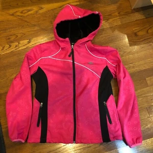 Snozu Girl's Softshell Faux Fur Lined Zip Hood Floral Jacket Pink Size L 14/16 - Picture 1 of 11