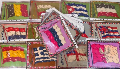 30 LARGE 21x30 COUNTRY FLAG TOBACCO FELTS BLANKETS SLEEVE PROTECTED IN A4 BINDER - Image 1 of 4