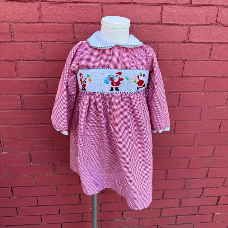Vestido de Navidad de Papá Noel 2T de Colección Ediciones Raras Niños Niñas Rojo Guinga Calada Foto 1 de 4