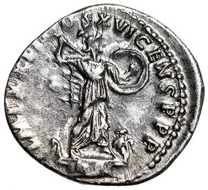 Domiciano AR Denario "Minerva, Lanza y Escudo, Búho" Bueno Muy Fino - Imagen 1 de 5