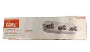 Project Source 3 Light Vanity Bar Chrome Light Fixture 17 1/2" Long New - Picture 1 of 5