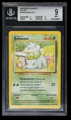 1999 Pokemon Base Unlimited Bulbasaur BGS 9 Italian #44 - Image 1 of 2