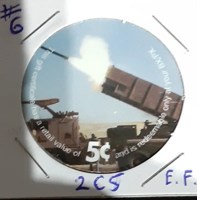 2nd  Print  2C5  5 cents AAFES  Pogs from 2003 printing Extra Fine - Image 1 of 2