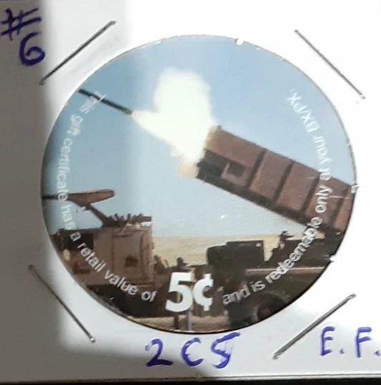 2nd  Print  2C5  5 cents AAFES  Pogs from 2003 printing Extra Fine - Image 1 of 2