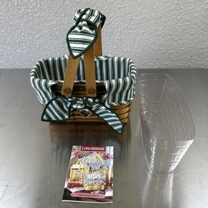 Longaberger Sweetheart Picture Perfect Basket Combo Set Liner Protector Tie On - Picture 1 of 6