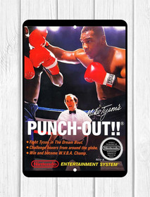 MIKE TYSON'S PUNCH OUT NES BOX ART 8"X12" METAL WALL SIGN MAN CAVE OFFICE HOME